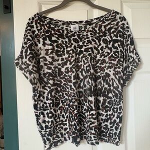 Cabi Women's Leopard Print Top - Black and Brown